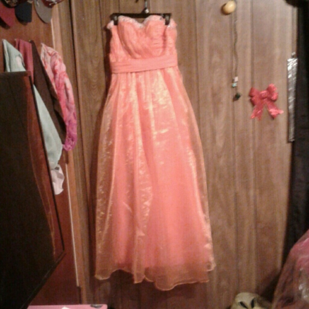Long orange formal dress